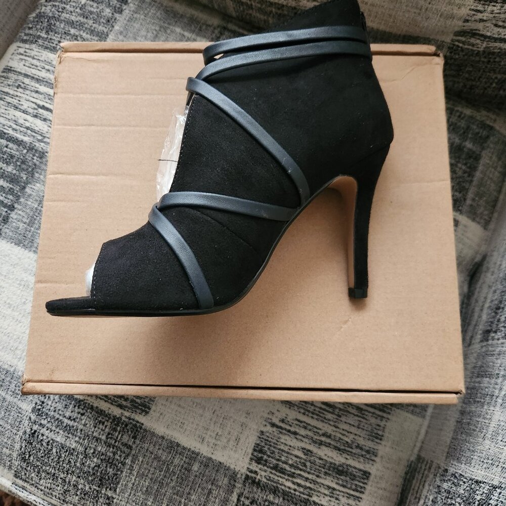 New open toe heeled ankle boots